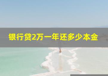 银行贷2万一年还多少本金