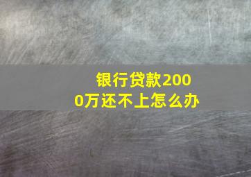 银行贷款2000万还不上怎么办