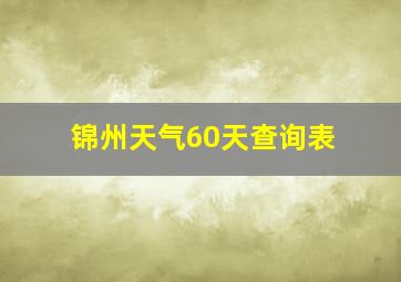 锦州天气60天查询表