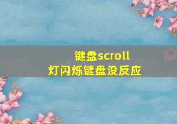 键盘scroll灯闪烁键盘没反应