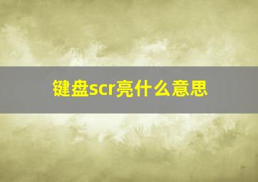 键盘scr亮什么意思