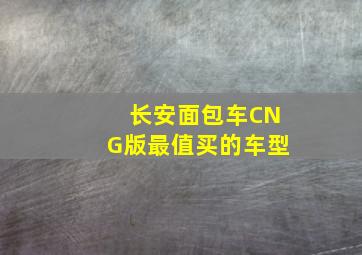 长安面包车CNG版最值买的车型