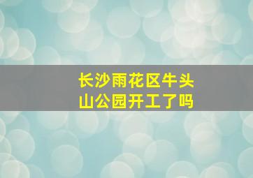 长沙雨花区牛头山公园开工了吗