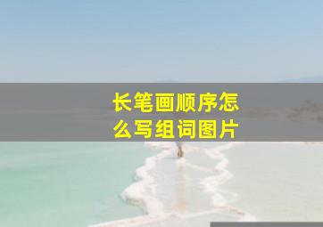 长笔画顺序怎么写组词图片