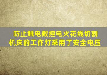 防止触电数控电火花线切割机床的工作灯采用了安全电压