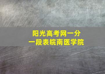 阳光高考网一分一段表皖南医学院