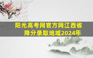 阳光高考网官方网江西省降分录取地域2024年