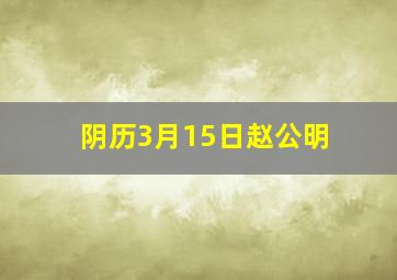 阴历3月15日赵公明