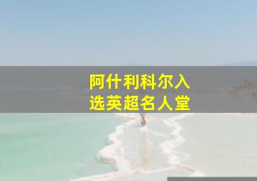 阿什利科尔入选英超名人堂