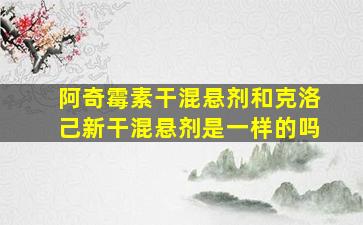 阿奇霉素干混悬剂和克洛己新干混悬剂是一样的吗