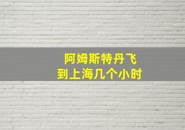 阿姆斯特丹飞到上海几个小时