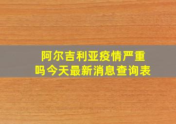 阿尔吉利亚疫情严重吗今天最新消息查询表