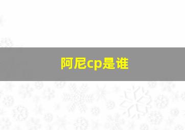 阿尼cp是谁