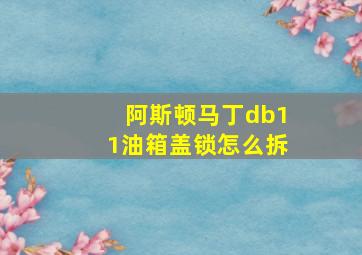 阿斯顿马丁db11油箱盖锁怎么拆