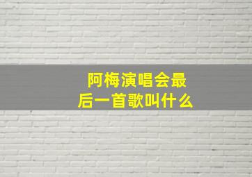 阿梅演唱会最后一首歌叫什么