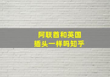 阿联酋和英国插头一样吗知乎