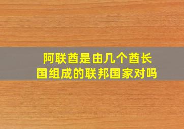 阿联酋是由几个酋长国组成的联邦国家对吗