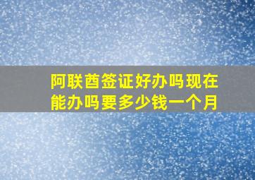 阿联酋签证好办吗现在能办吗要多少钱一个月