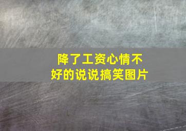 降了工资心情不好的说说搞笑图片