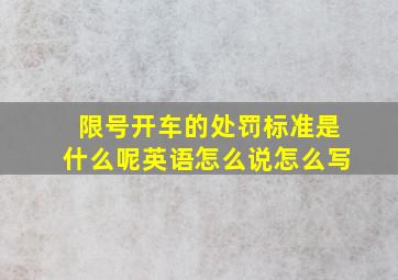 限号开车的处罚标准是什么呢英语怎么说怎么写