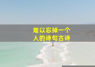 难以忘掉一个人的诗句古诗