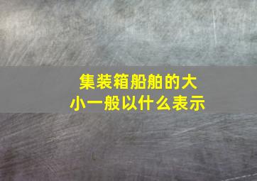 集装箱船舶的大小一般以什么表示