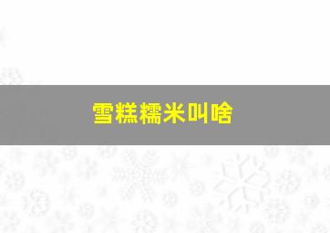 雪糕糯米叫啥