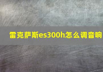 雷克萨斯es300h怎么调音响