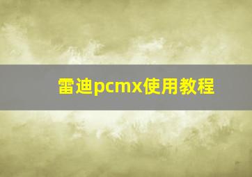 雷迪pcmx使用教程