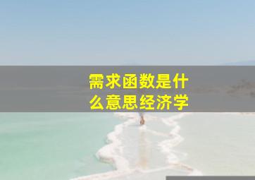 需求函数是什么意思经济学