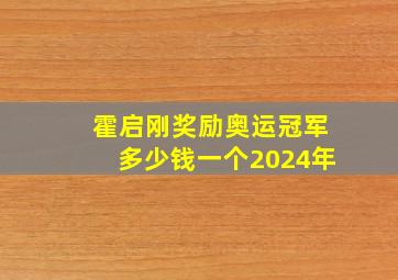 霍启刚奖励奥运冠军多少钱一个2024年