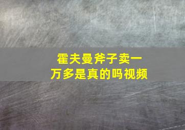 霍夫曼斧子卖一万多是真的吗视频