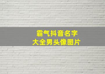 霸气抖音名字大全男头像图片