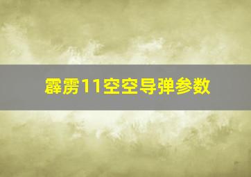 霹雳11空空导弹参数