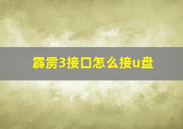 霹雳3接口怎么接u盘