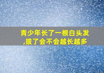 青少年长了一根白头发,拔了会不会越长越多