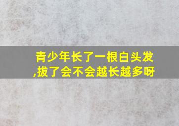 青少年长了一根白头发,拔了会不会越长越多呀