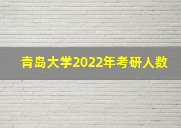 青岛大学2022年考研人数