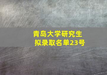 青岛大学研究生拟录取名单23号