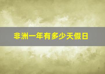 非洲一年有多少天假日