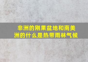 非洲的刚果盆地和南美洲的什么是热带雨林气候