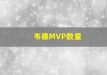 韦德MVP数量