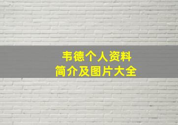 韦德个人资料简介及图片大全