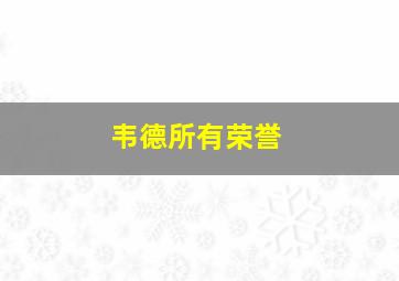 韦德所有荣誉