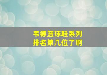 韦德篮球鞋系列排名第几位了啊