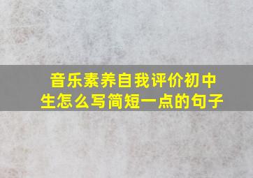 音乐素养自我评价初中生怎么写简短一点的句子