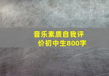 音乐素质自我评价初中生800字