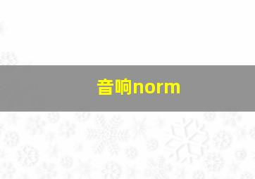 音响norm