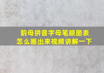 韵母拼音字母笔顺图表怎么画出来视频讲解一下