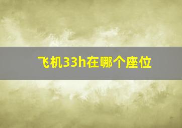 飞机33h在哪个座位